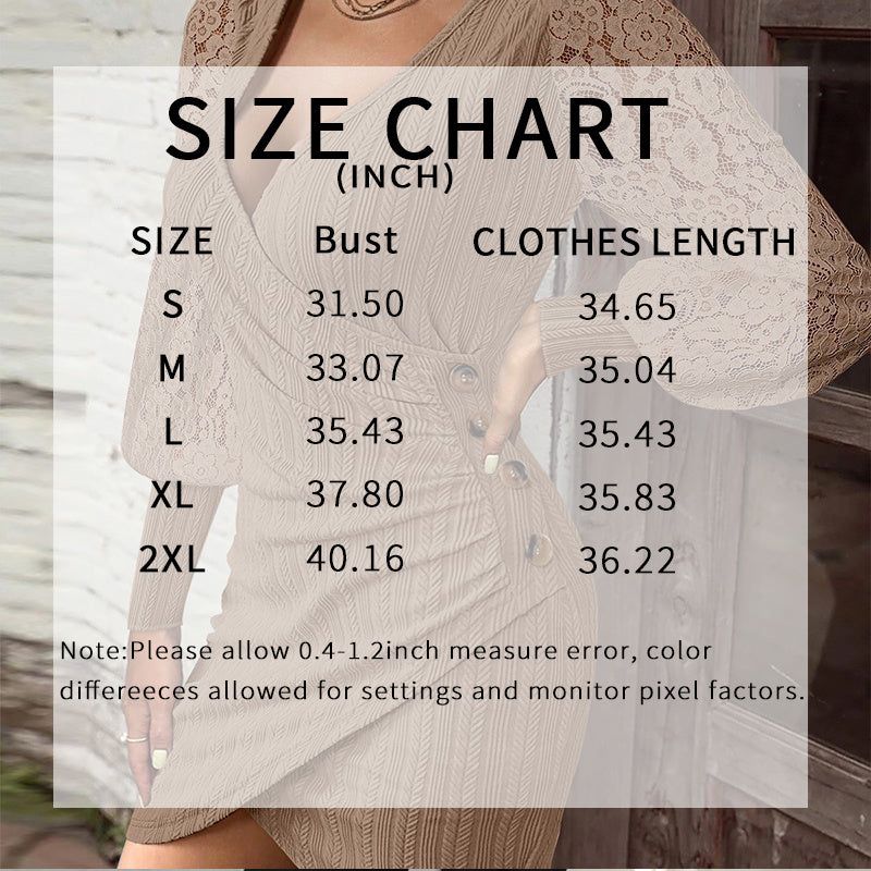 Lace Bodycon Mini Dress with Deep V Neck and Ruched Wrap