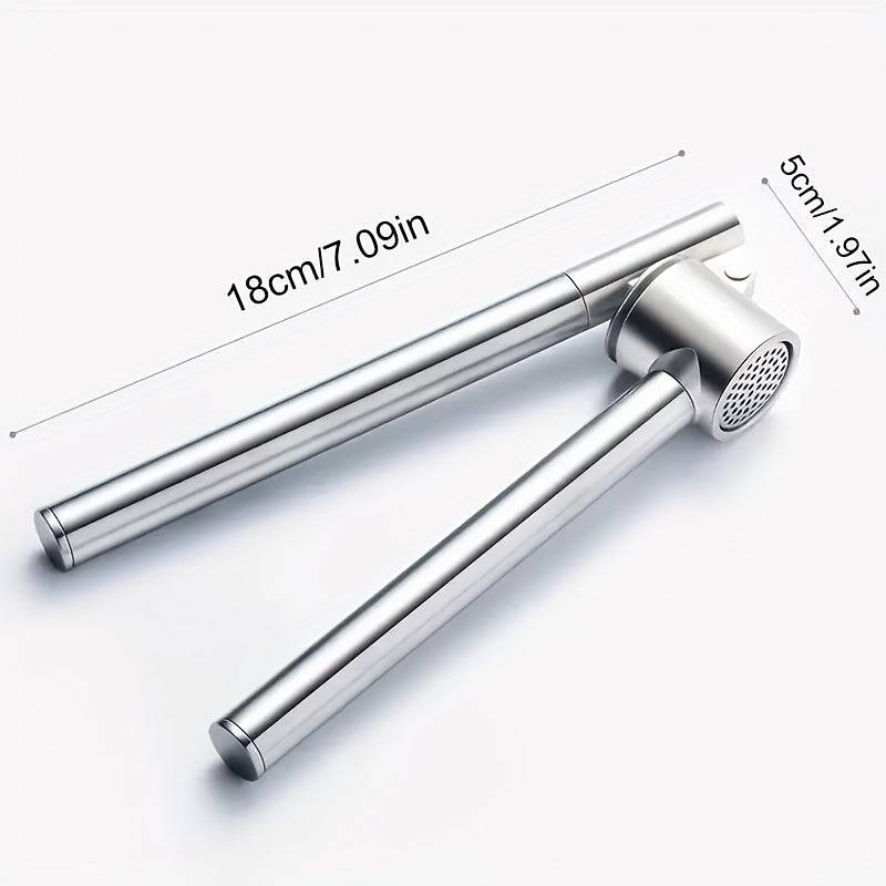 Stainless Steel Garlic Press with Peeler Heavy-Duty Manual Crusher with Removable Insert Easy-Clean Kitchen Tool for Effortless Garlic Prep at Home or in Professional Kitchens