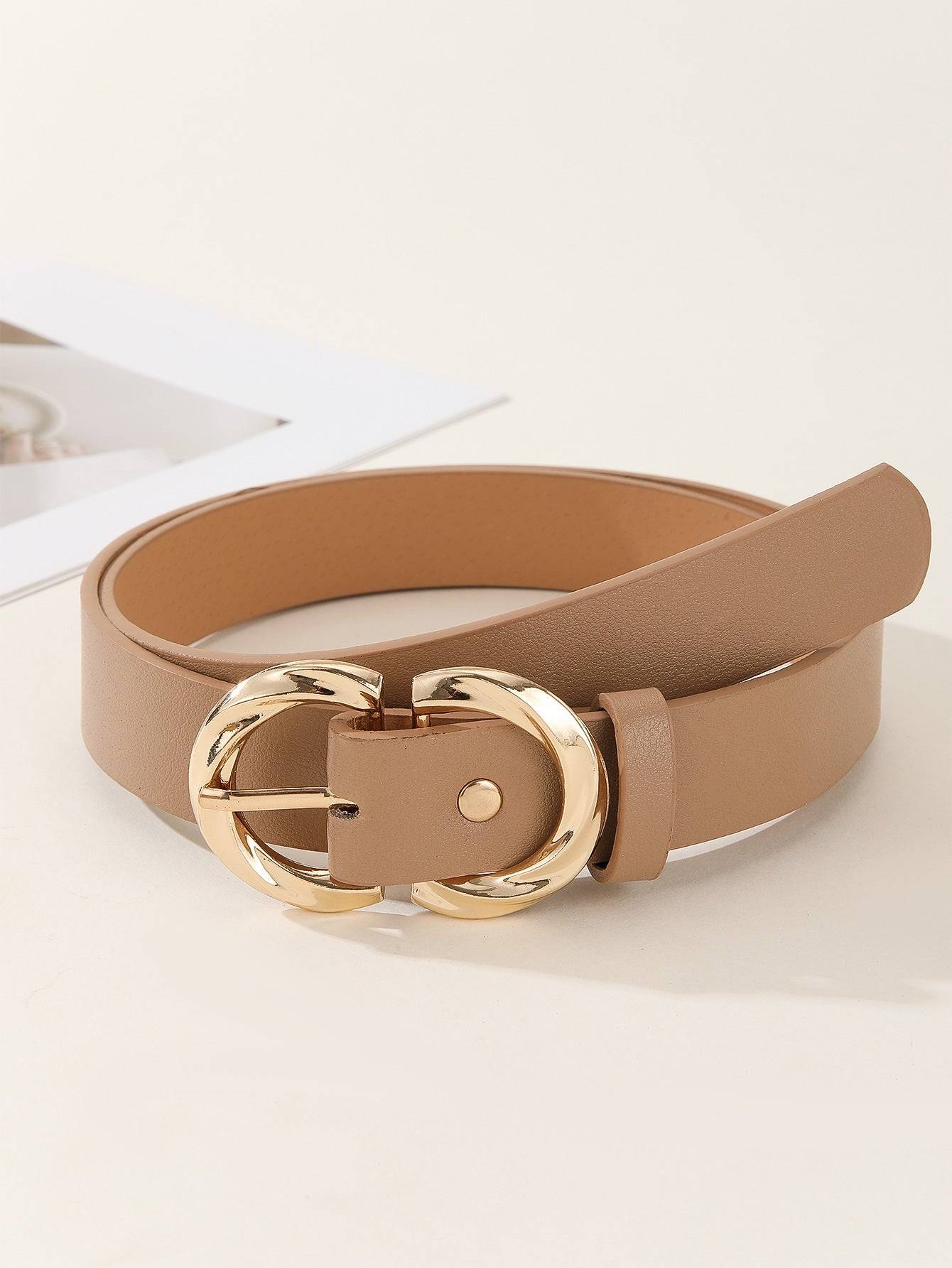 Women Adjustable Faux Leather Belt 105cm Snap Closure