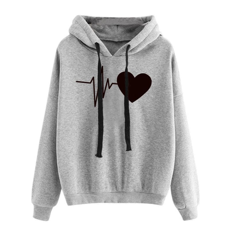 Women's heart print hoodie - PMMNAPOLES