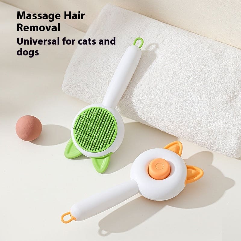 Dog and cat brush, self-cleaning pet hair removal comb - PMMNAPOLES