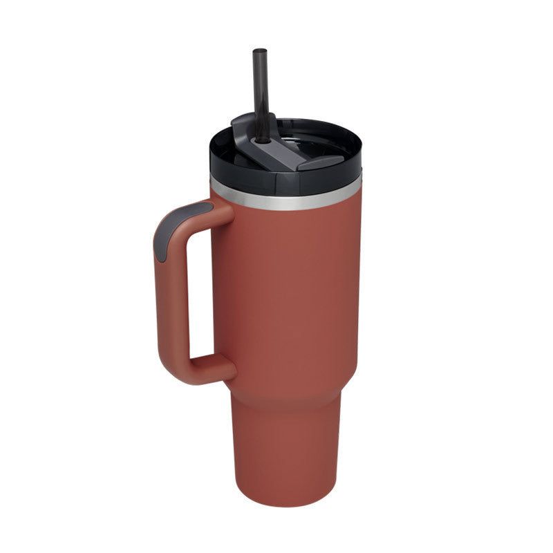 40oz Stainless Steel Insulated Tumbler with Handle and Straw