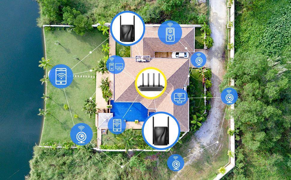AC2100 Dual Band WiFi Extender with Gigabit Ethernet Port