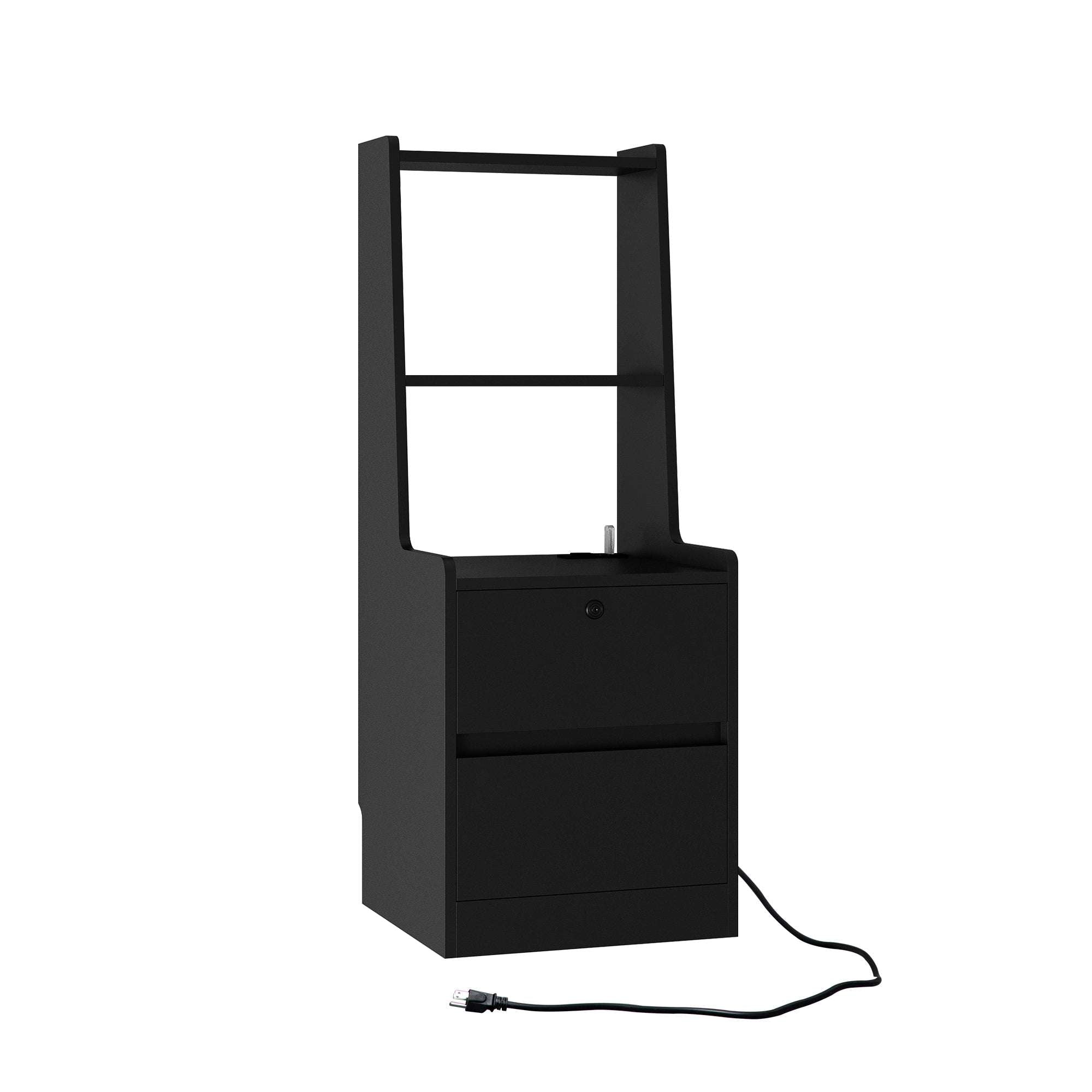 Smart Nightstand With Charging Station And Bookshelf