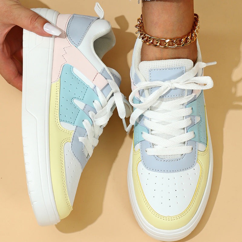 Women Comfortable Shoes Platform Color Block Sneakers