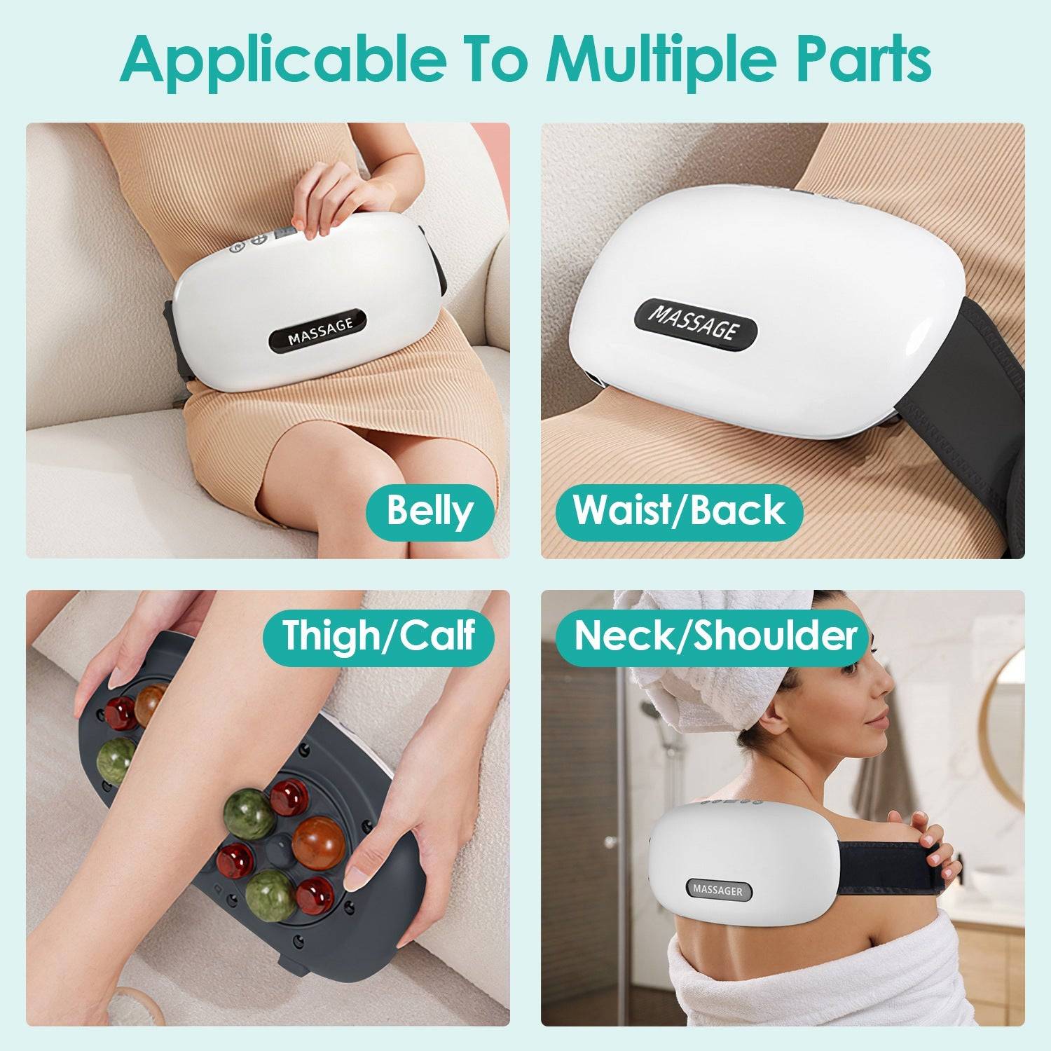 Rechargeable Abdominal Massager with Bian Stone and Heat