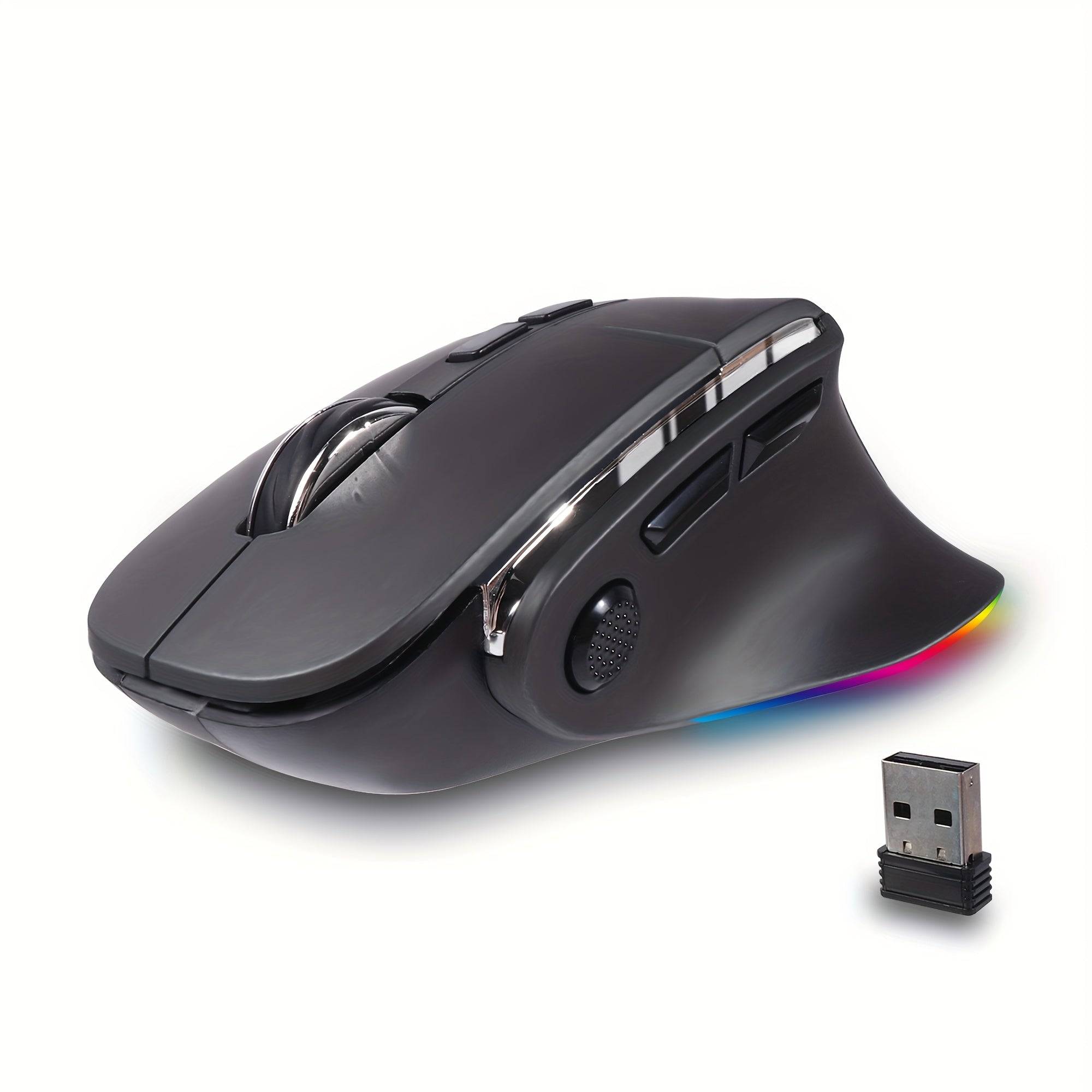 Bluetooth Vertical Ergonomic Mouse – Dual Mode, Rechargeable, 8 Buttons