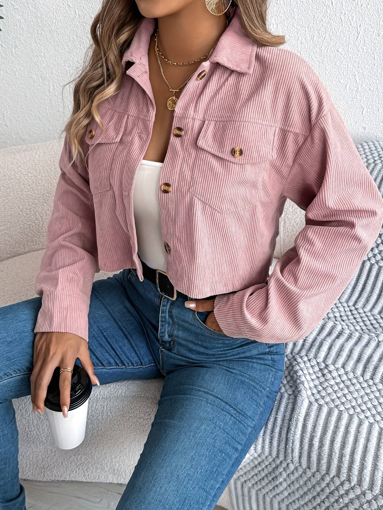 Women’s Cropped Oversized Blazer Jacket High Waist Loose Fit with Zipper Lightweight Outerwear for Spring & Fall