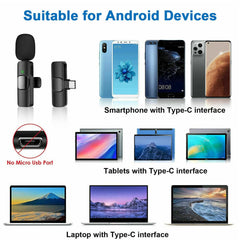 Mini lapel microphone, wireless audio and video recording with phone charging, recording short videos - PMMNAPOLES