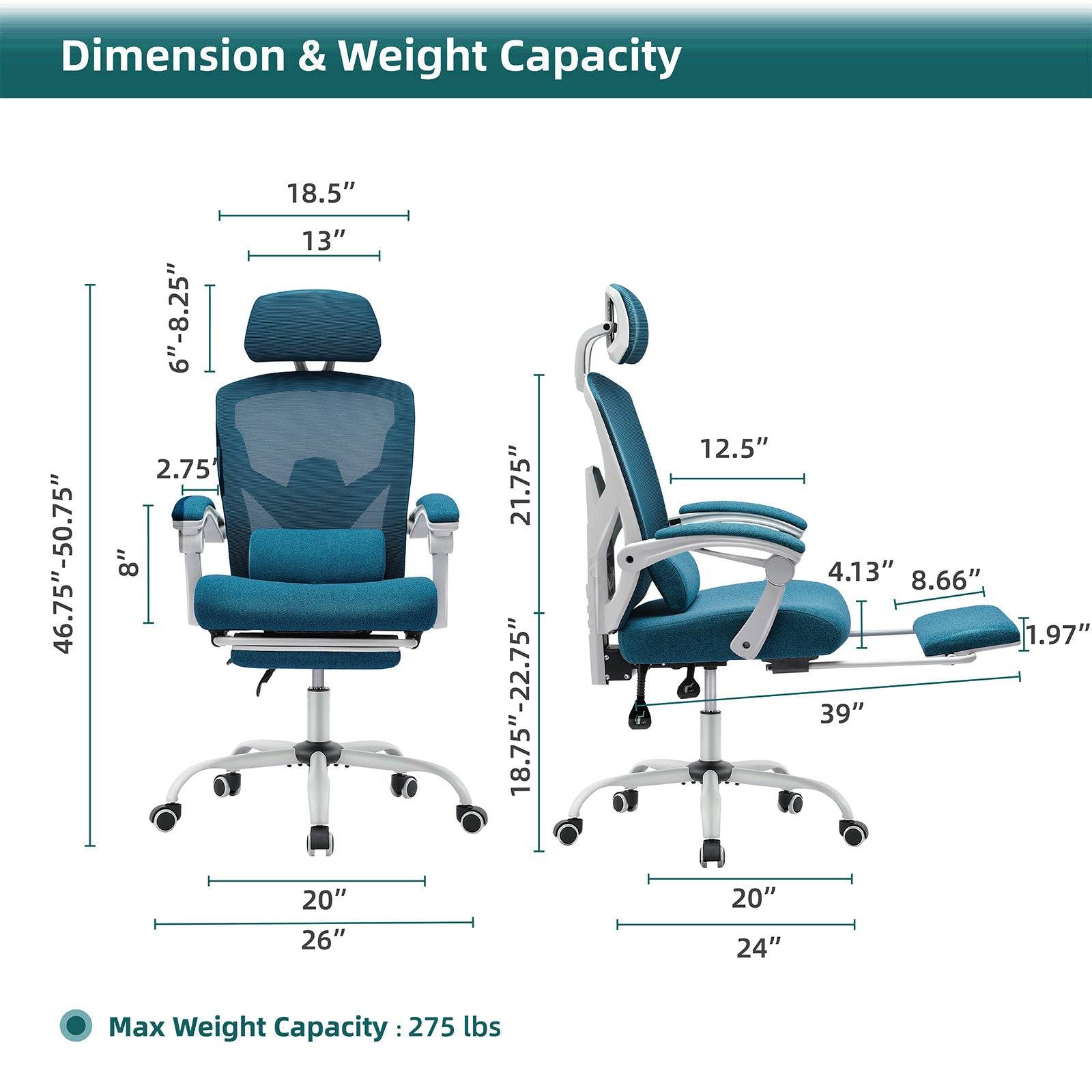 Ergonomic Office Chair with Footrest and Lumbar Support