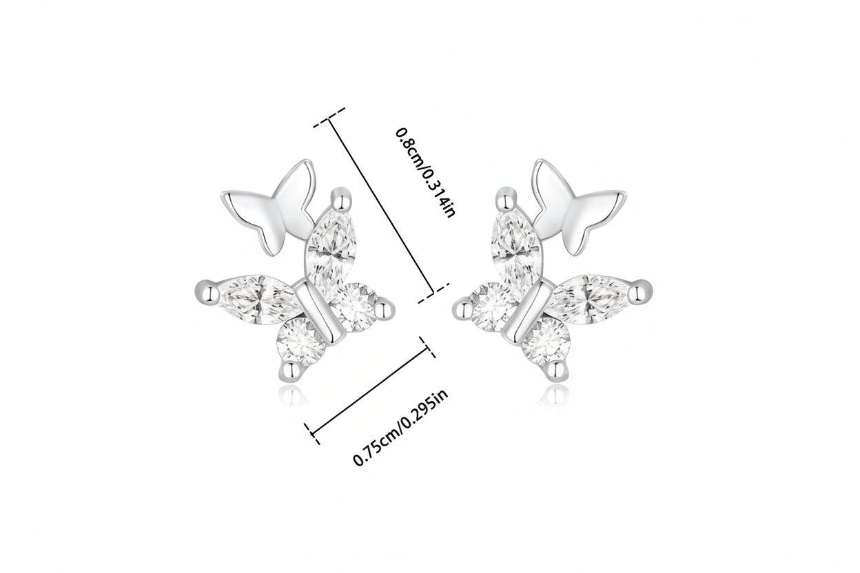 925 Sterling Silver Hypoallergenic Earrings Set with Zircon