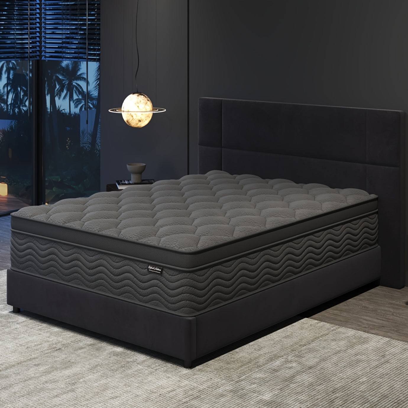 0/12 Inch Memory Foam Mattress Full or Queen Size with Pocket Springs Medium Firm Ergonomic Design & Grey Quilted Cover for Luxurious Home Comfort
