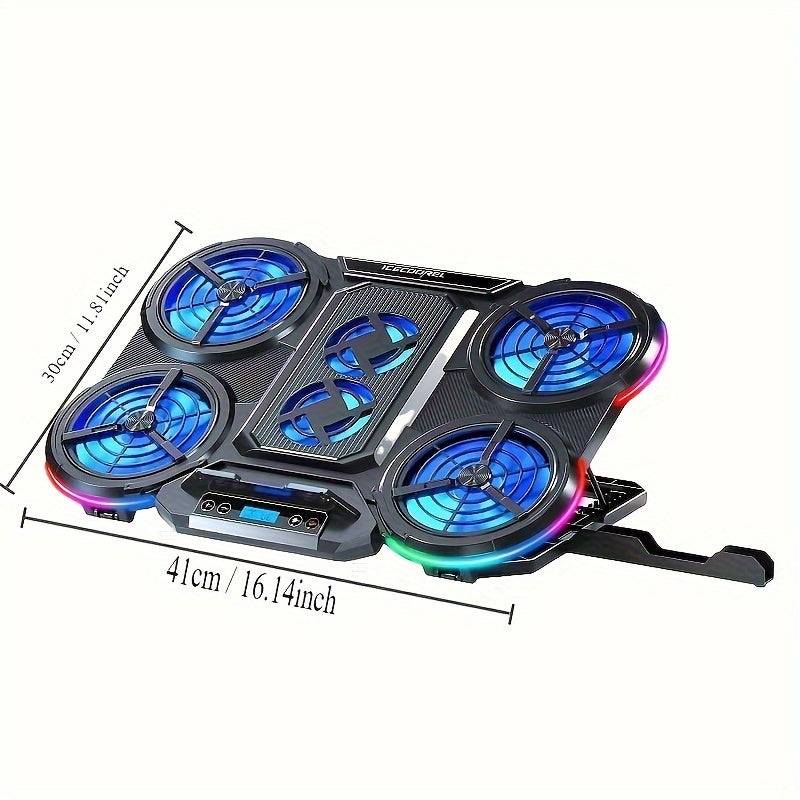 Laptop Heat Sink Stand with 6-Core Exhaust Fan, Silent Cooling Stand for Gaming and E-Sports Laptops, Adjustable Computer Cooler