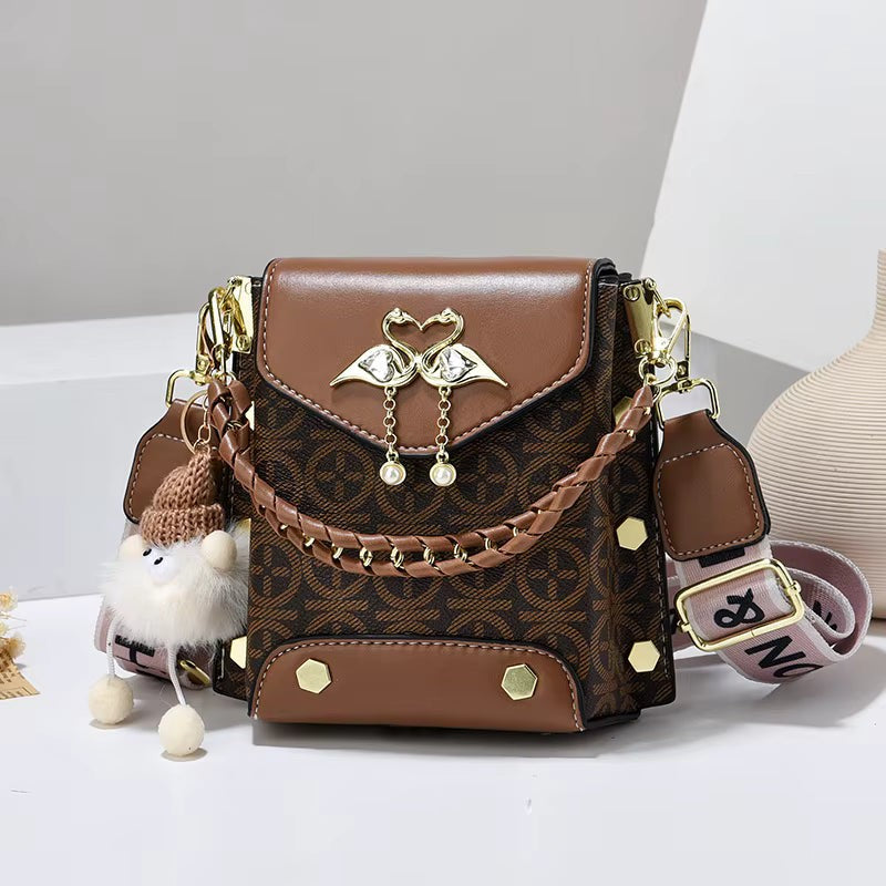Womens PU Leather Crossbody Bag with Flip Cover Design