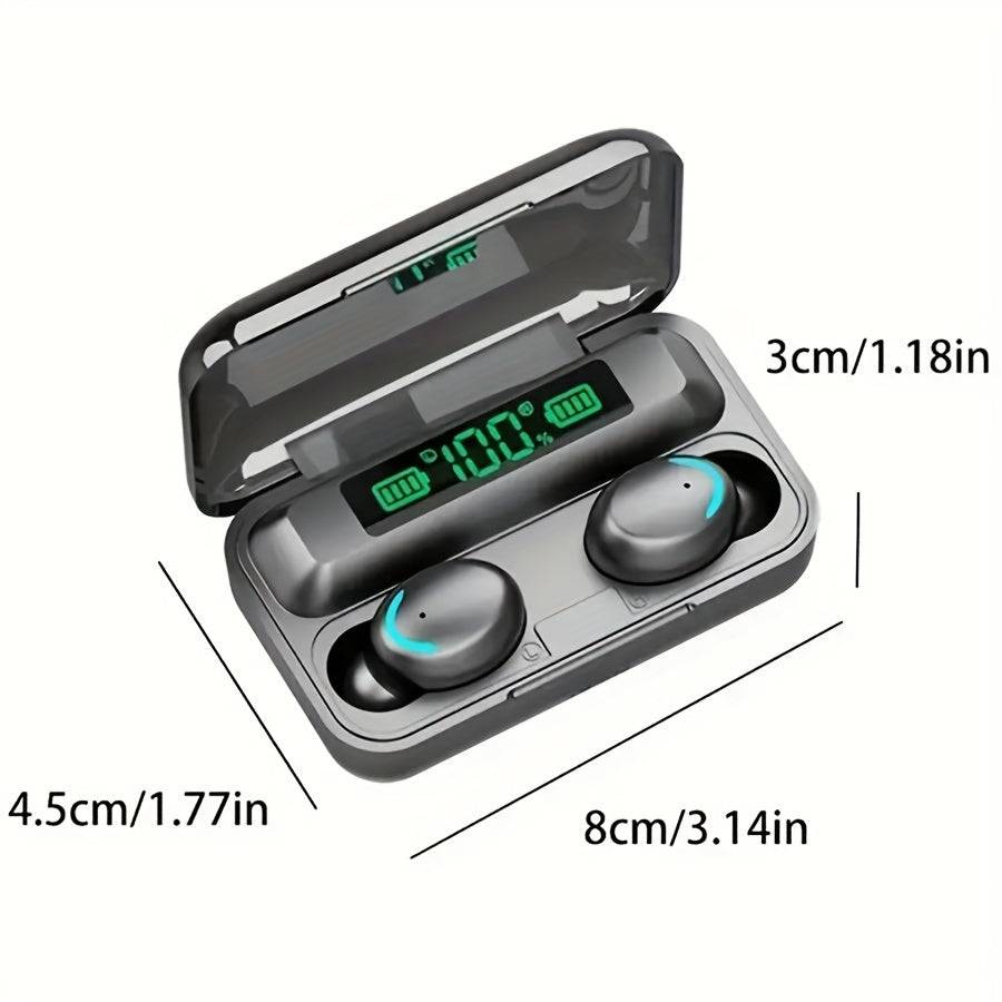 F9 TWS Wireless Earbuds In-Ear Hi-Fi Stereo with LED Display Charging Case, Sports Headset for iPhone & Android