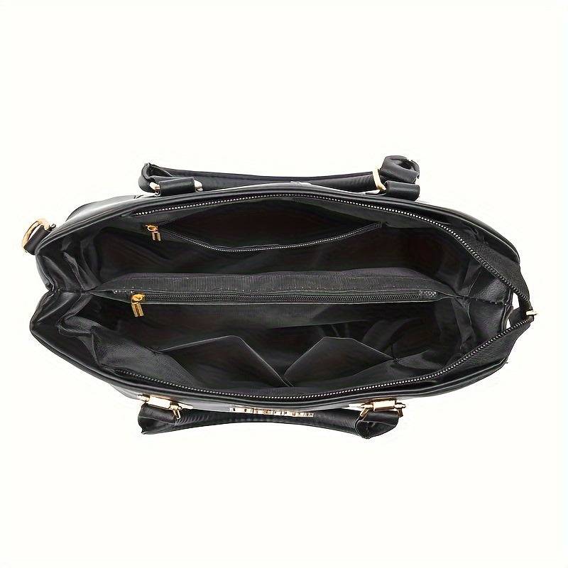 2pcs Women's Luxury Handbag Set Faux Leather Shoulder & Crossbody Bag for Everyday Style
