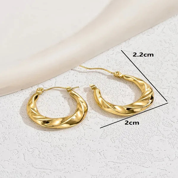 Lightweight Copper Earrings With Zircon Elegant Design