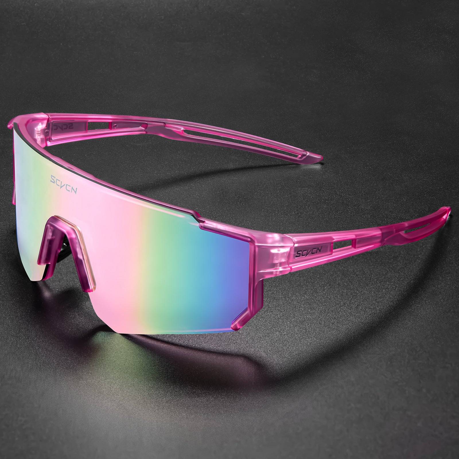 Frameless Sports Sunglasses for Cycling, Windproof and Anti-Mosquito, Colorful PC Lens Design