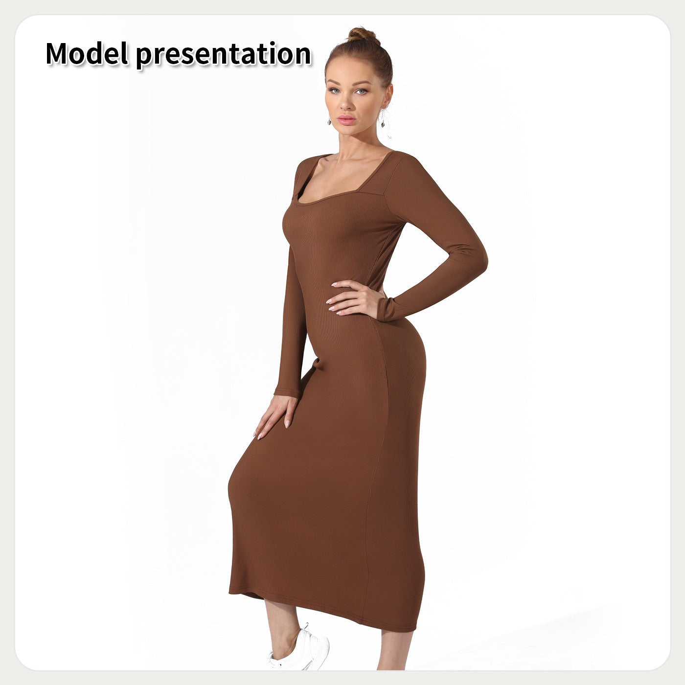 Women Casual Dress Solid Color Short Sleeve Elegant Fit