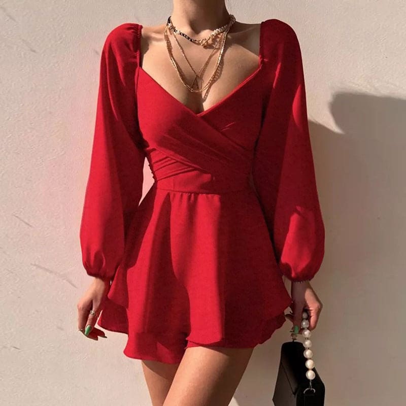 Fashion Style Temperament Leisure Long Sleeve A Swing Daily Style Slimming Dress - PMMNAPOLES