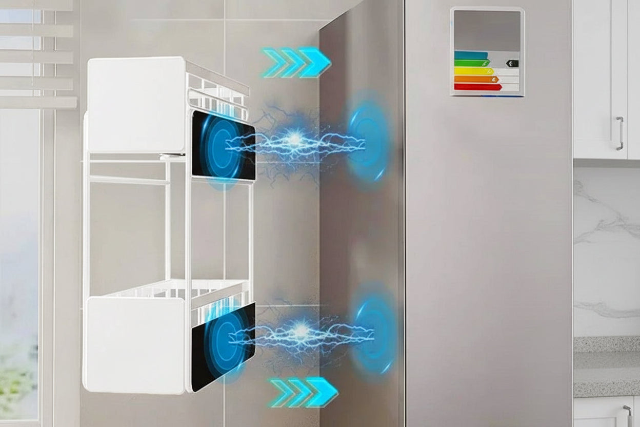 Magnetic Double Layer Storage Rack for Refrigerator Washer
