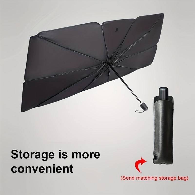 Portable Car Sunshade Umbrella Front Windshield Sun Protection & Heat Insulation with Storage Bag for Cars and RVs