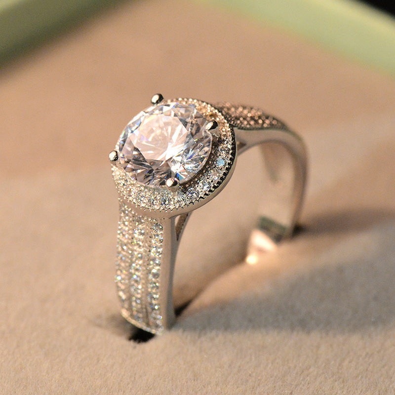 Women Lotus Rings Elegant Wedding Engagement Jewelry