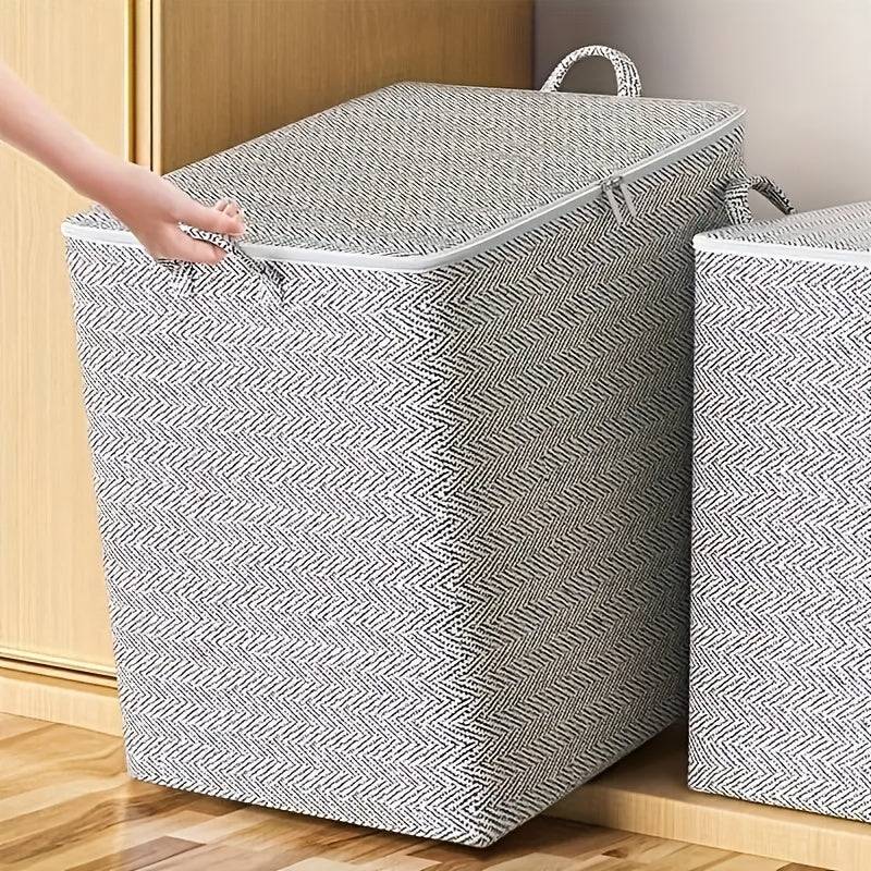 Large Capacity Storage Bag 40/55 Gallon, Foldable Fabric Organizer Box for Blankets, Clothes, Under-Bed and Wardrobe Storage