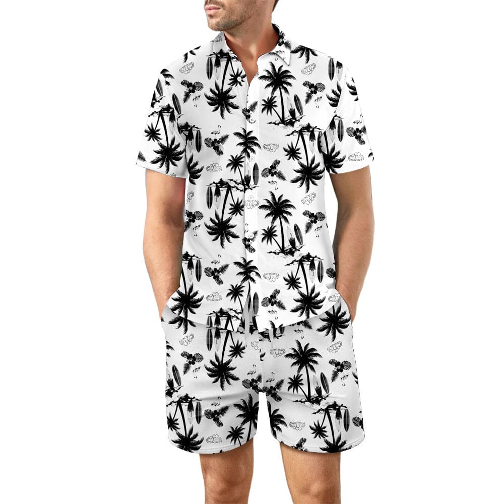 Printed Beach Shirt Summer Drawstring Pocket - PMMNAPOLES