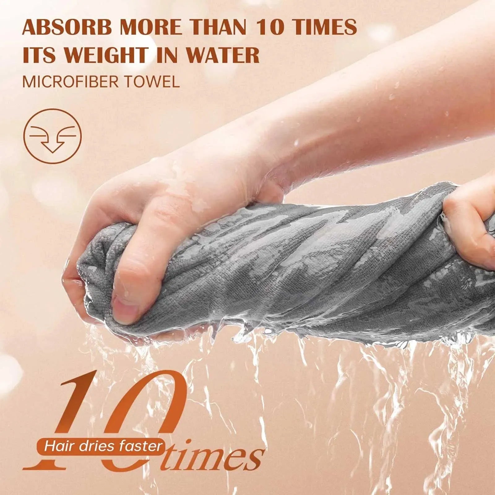 3PCS Microfiber Hair Towel Wrap Set Fast Drying