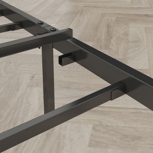 Queen Bed Frame with Charging Station and Upholstery