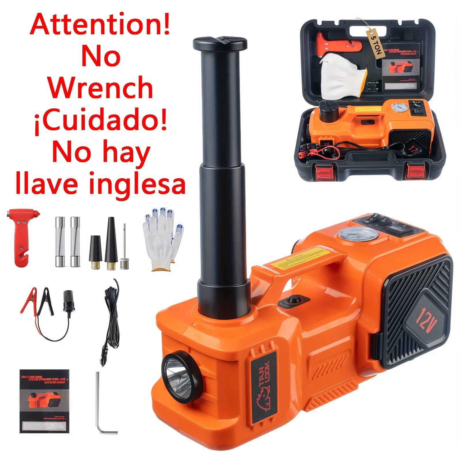 5 Ton Electric Hydraulic Car Jack with Impact Wrench – Portable Lift with Air Pump for SUV, MPV & Truck Tire Change