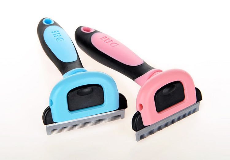 Dog Brush Stainless Steel Teeth Ergonomic Handle Long Hair