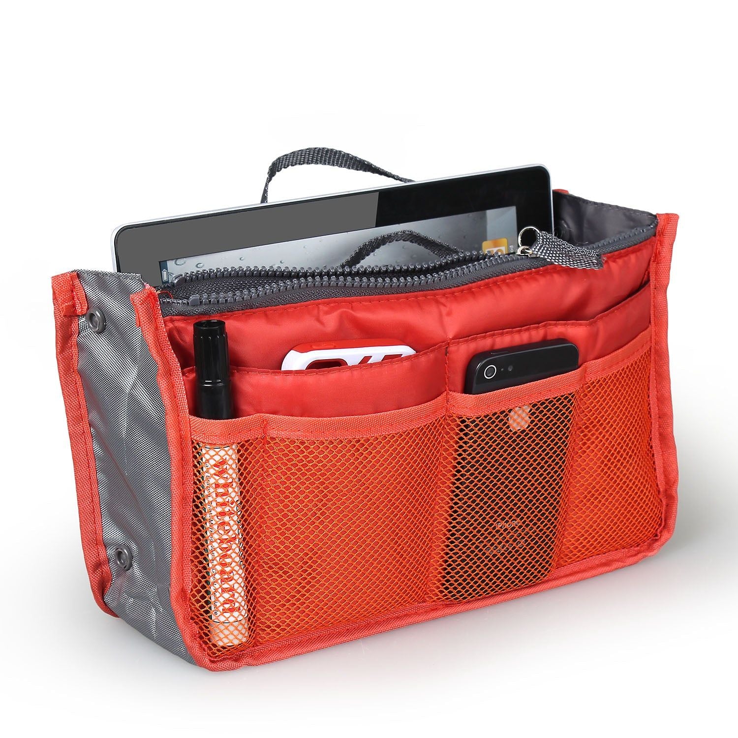 Handbag Organizer Purse Insert With 13 Pockets And Handle