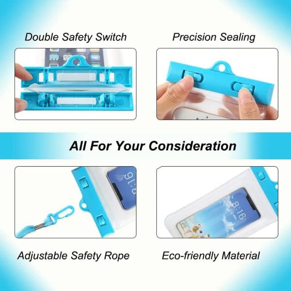 Waterproof Phone Pouch 2 Pack with IPX8 Touchscreen Bag