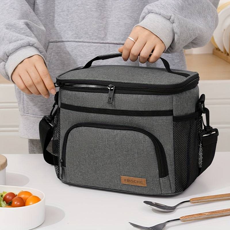 Multifunctional Insulated Lunch Bag Large Capacity, Waterproof & Leakproof with Adjustable Shoulder Strap for Office, School & Travel