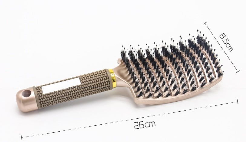 Bristle and Nylon Hair Brush with Massage and Soft Handle