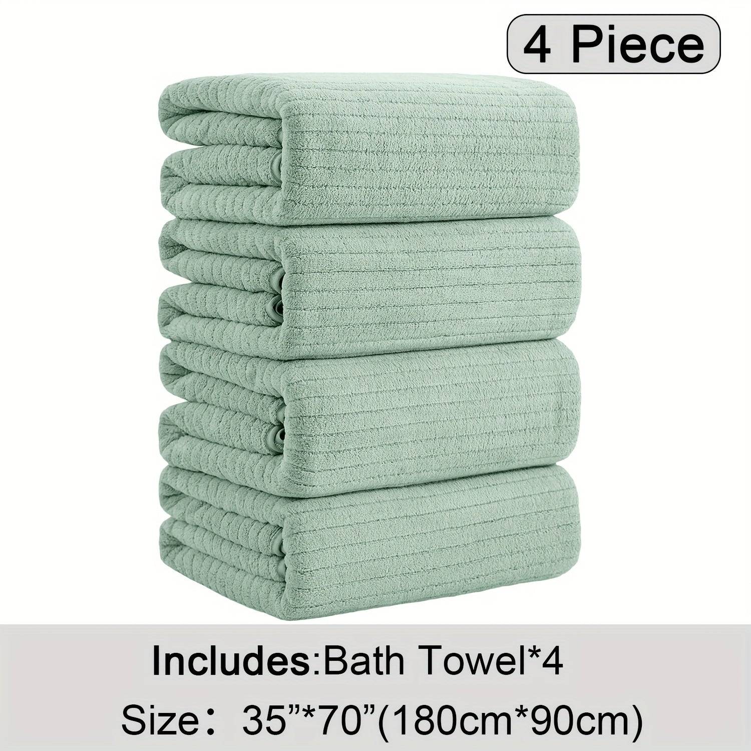 4-Pack Oversized Bath Towels Set 35"x70" XL Microfiber Towels Quick-Dry, Soft & Absorbent for Family or Hotel Use