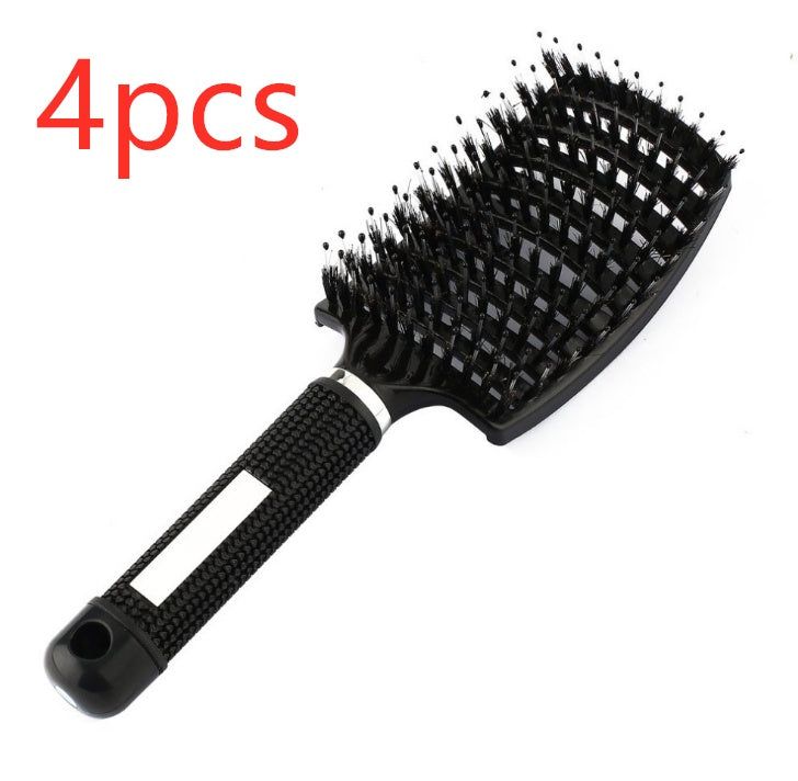 Bristle and Nylon Hair Brush with Massage and Soft Handle