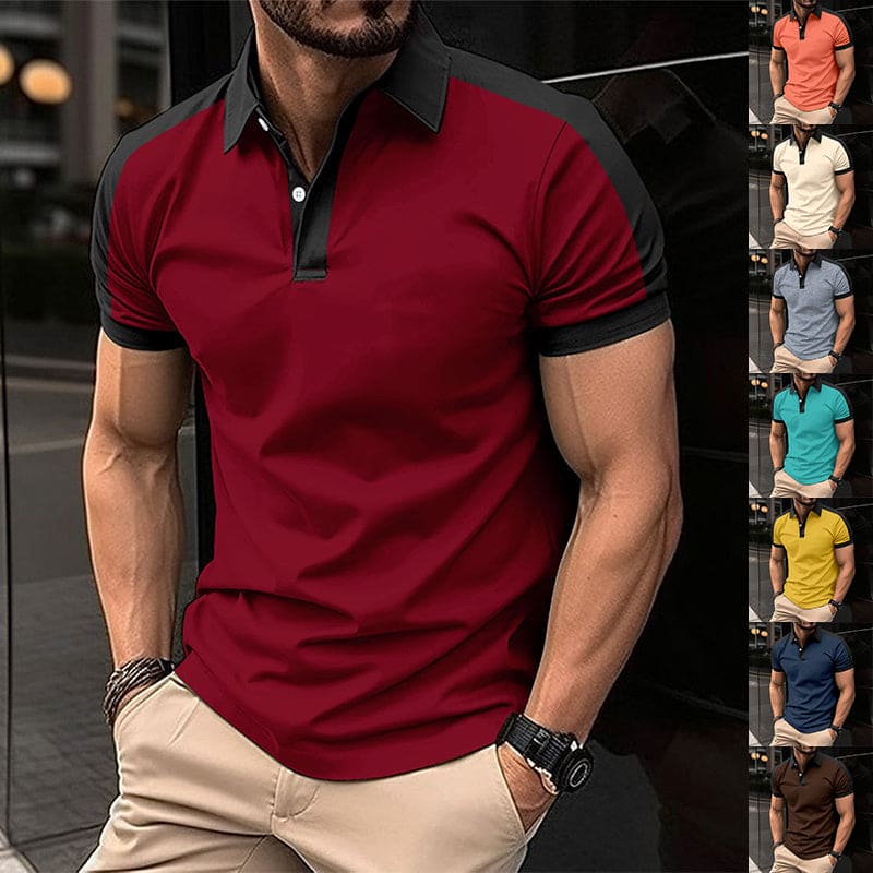 Men's Short Sleeve Business Shirt Summer Casual Polo Shirts - PMMNAPOLES