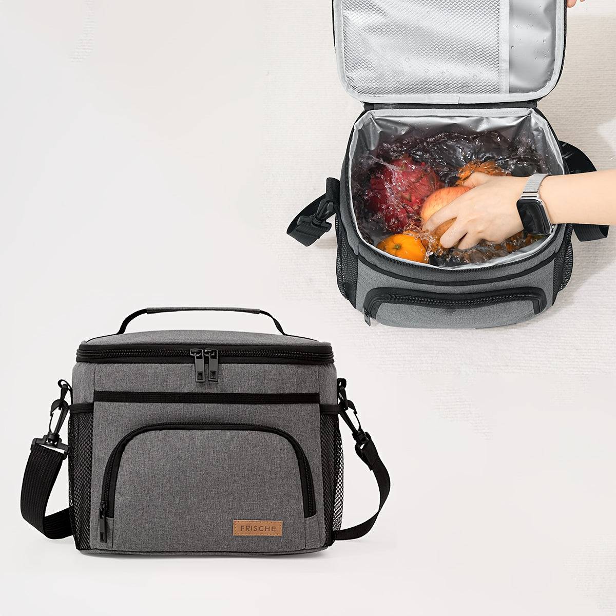 Multifunctional Insulated Lunch Bag Large Capacity, Waterproof & Leakproof with Adjustable Shoulder Strap for Office, School & Travel
