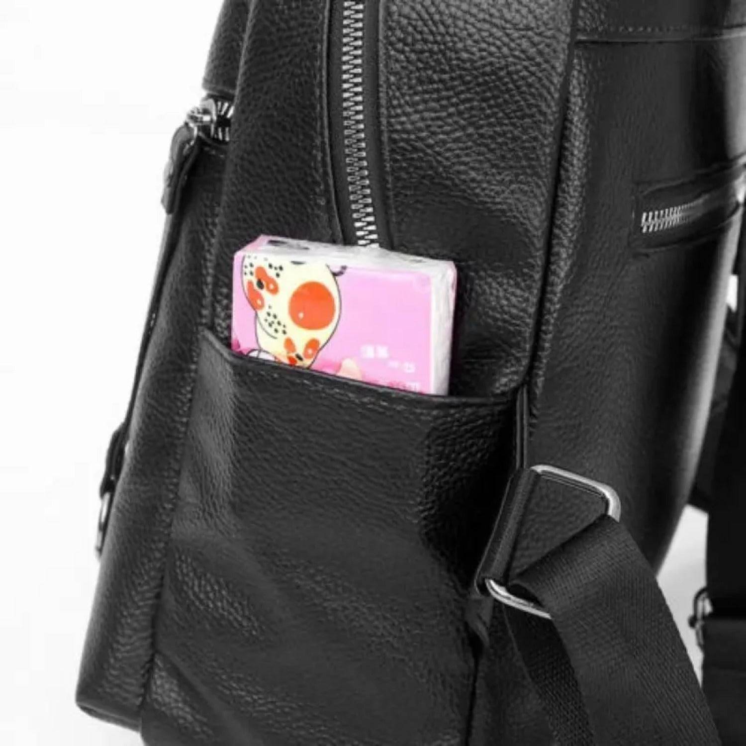 Solid Color Backpack with Double Straps Large Capacity, Zipper Closure & Cute Bear Pendant for Travel, School & Daily Use