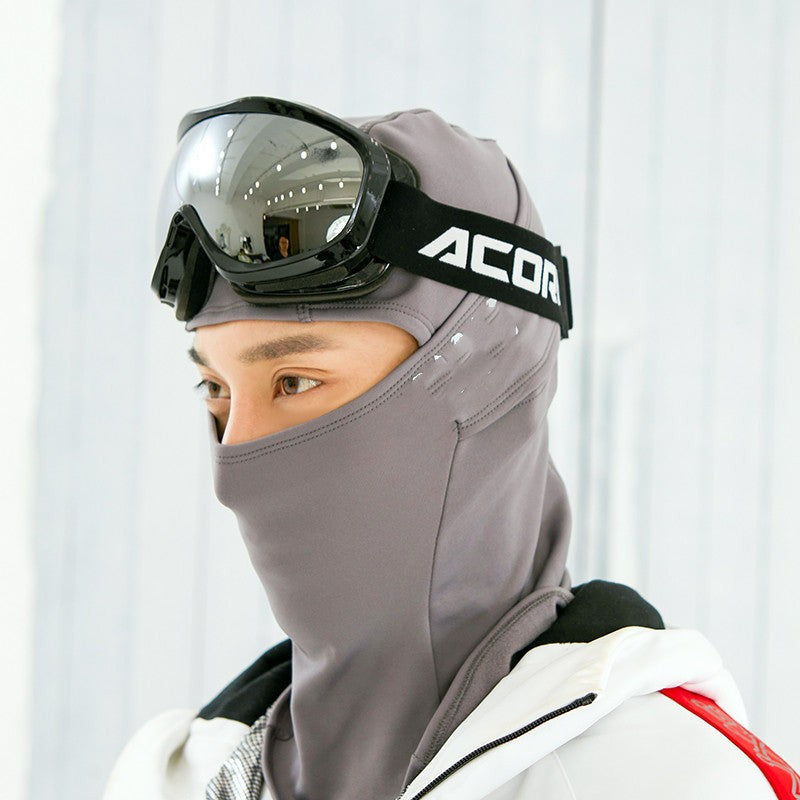 Velvet Ski Head Cover Windproof Protective Mask Polyester Spandex Blend for Men and Women Outdoor Sports