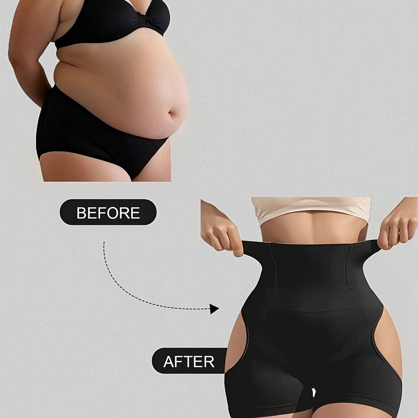 Women’s High-Waisted Shapewear Shorts – Nylon & Elastane Blend with Tummy Control and Butt Lift, Smooth Solid Color Fabric