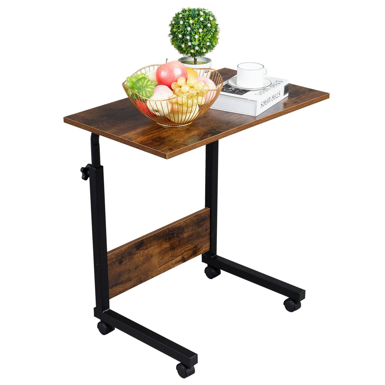 Height Adjustable Sofa Side Table For Laptop And Snacks