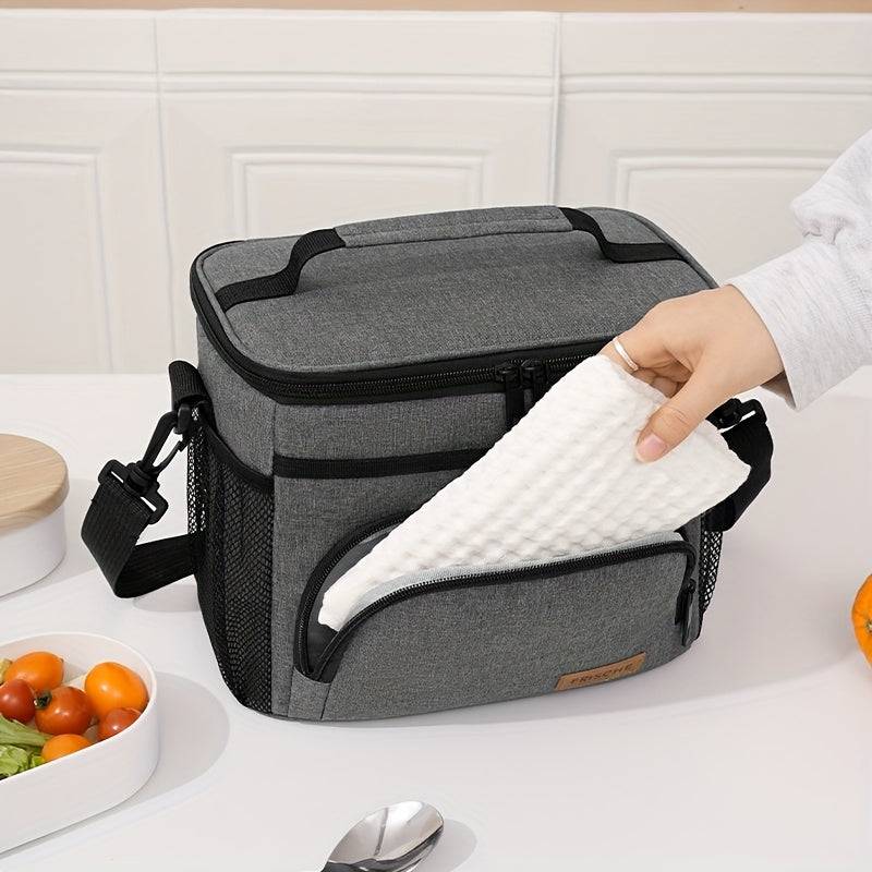 Multifunctional Insulated Lunch Bag Large Capacity, Waterproof & Leakproof with Adjustable Shoulder Strap for Office, School & Travel