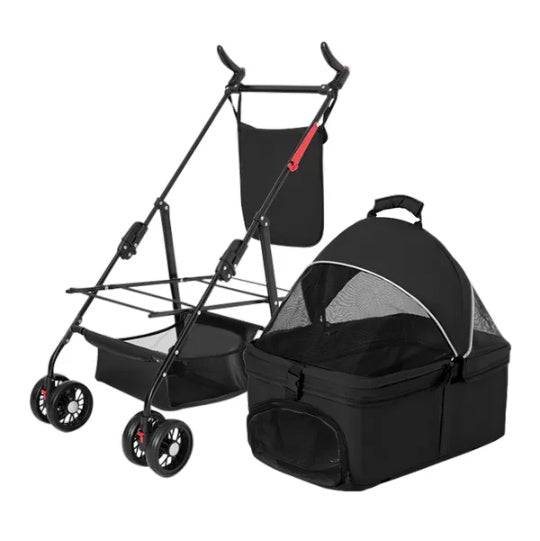 Foldable Dog Stroller with Detachable Carrier Bag
