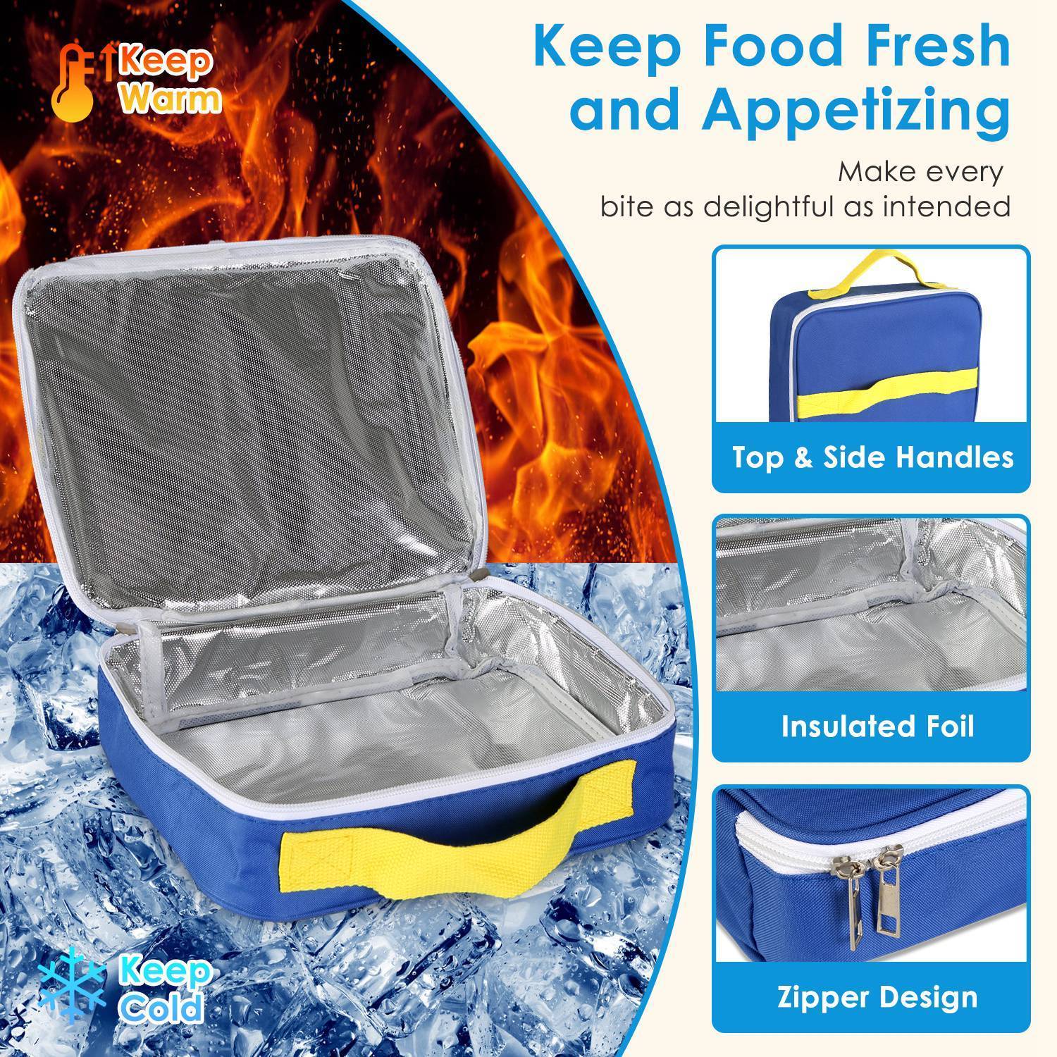 Kids Thermal Lunch Box With Insulated Storage Bag Set