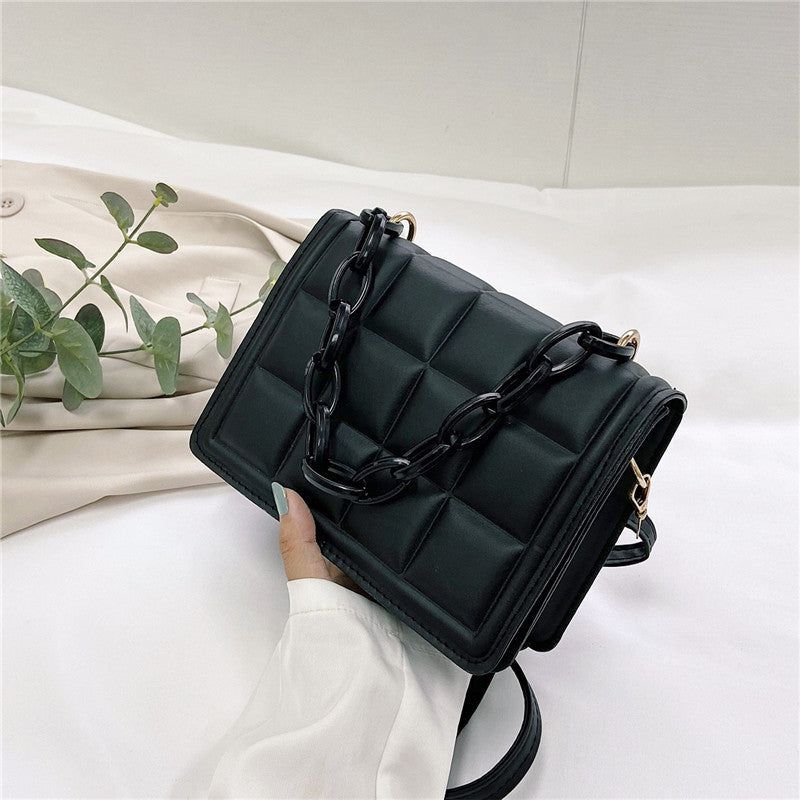 Women Small Square Tote Bag with Candy Chain Strap