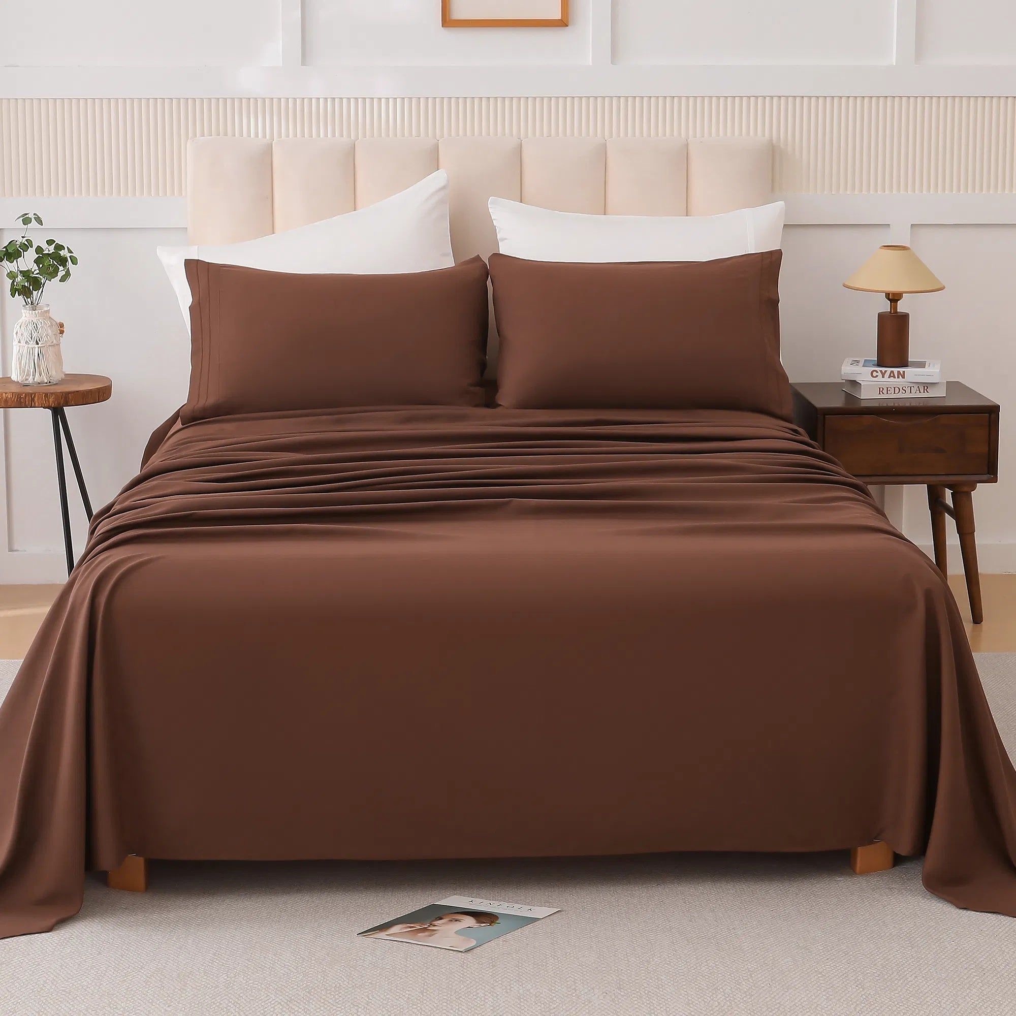 King Bedding Set Cotton Blend Four Piece Soft Breathable